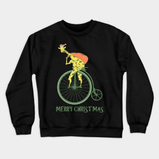 Funny Christmas sweater bicycle giraffe Crewneck Sweatshirt